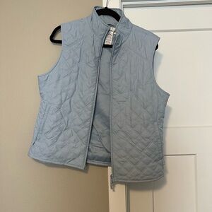Cutter & Buck Blue Quilted Vest with Stand-Up Collar